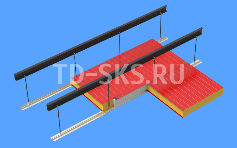 Крепление потолочных сэндвич-панелей DAARTS